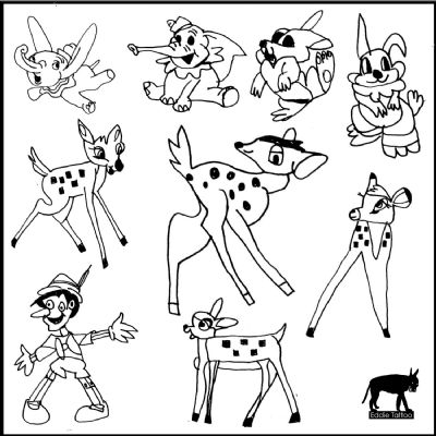 bambi cerbiatto pinocchio dumbo elefante burattino walt disney coniglietto bambi cerbiatto pinocchio dumbo elefante burattino walt disney coniglietto