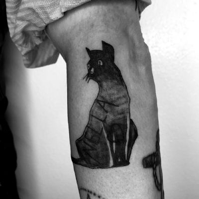 gatta gatto nero blast over tatuaggio tattoo tatuatore gatta gatto nero blast over tatuaggio tattoo tatuatore