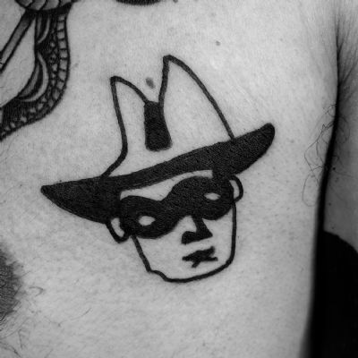 cowboy zorro maschera cappello tattoo testa  cowboy zorro maschera cappello tattoo testa